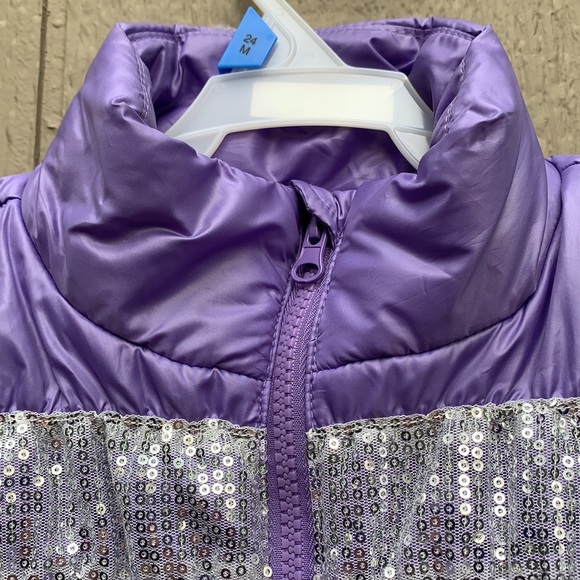 Girl’s Heart-n-Crush Puffer Sequined Vest Large (10/12) - Picture 14 of 14